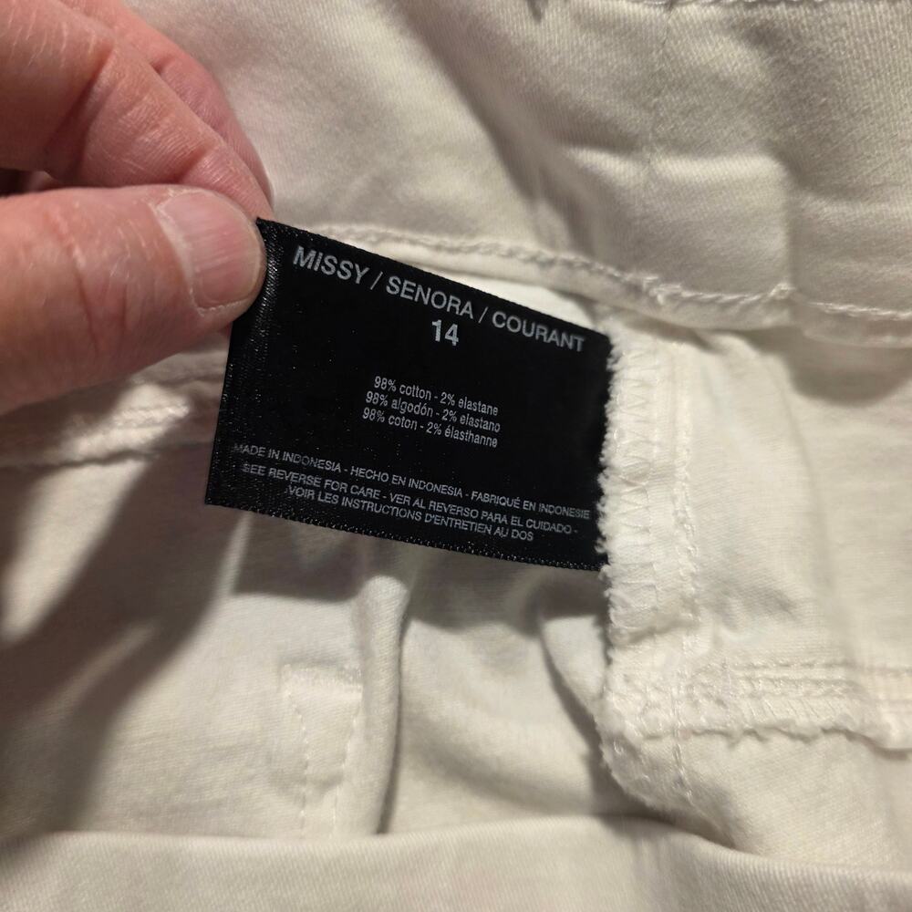 Nine West "Heidi" White Pull On Skinny Crop Jeans size 14 - Picture 4 of 8